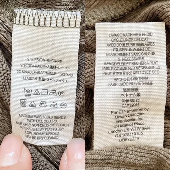 We The Free People Love Valley Long Sleeve High Low Top In Olive Green - Picture 5 of 12